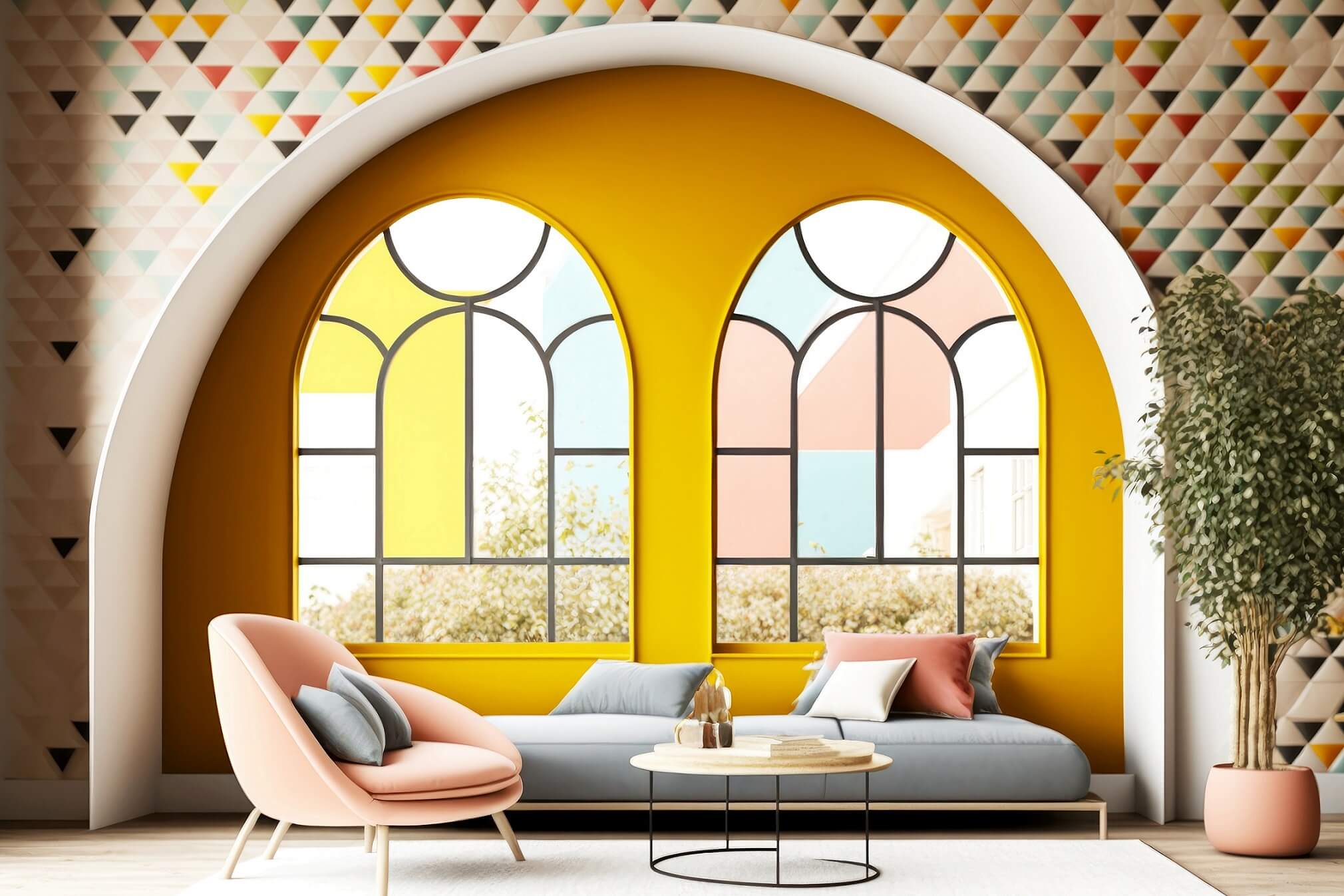 Wall Geometric Designs & Best Geometric Wall Paint Ideas - Xing Floors